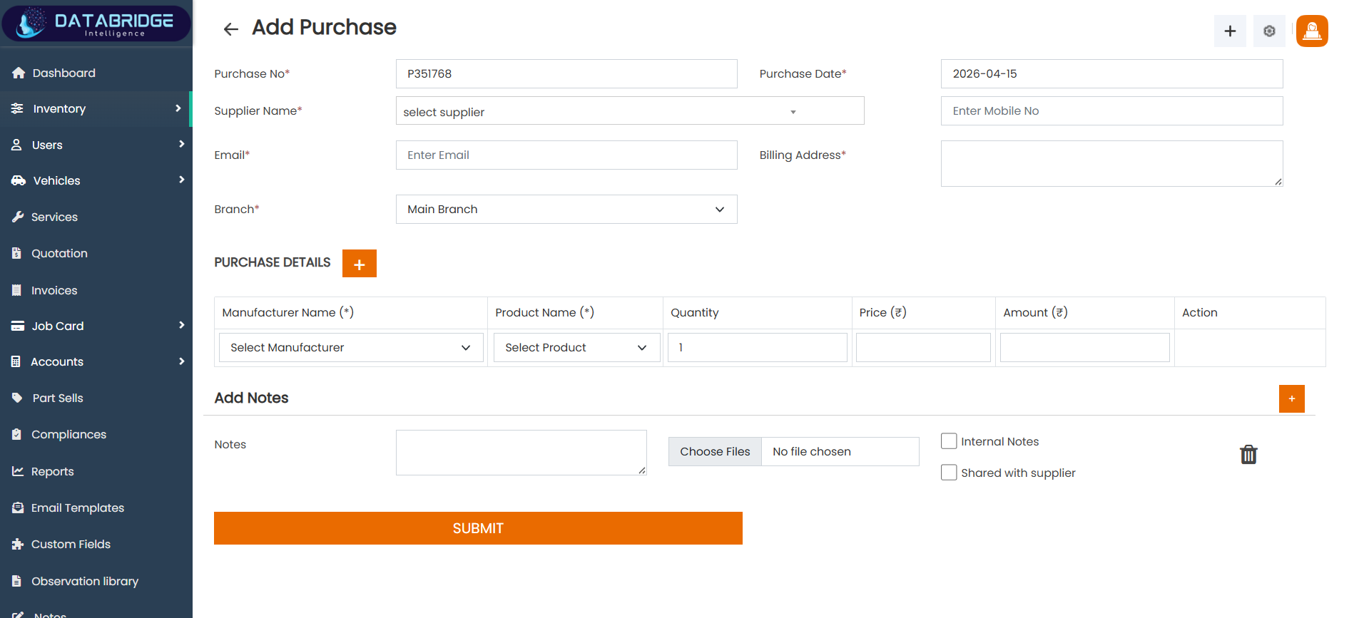 Dashboard & Inventory Image
